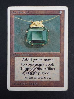 a card with a picture of a green box on it