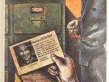 illustration of a man in a suit holding a newspaper with a picture of a man in a suit and tie