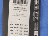 the label on the back of a blue jacket