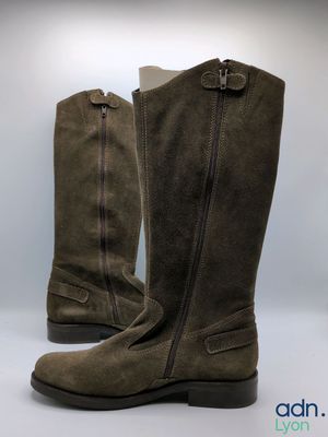 the boots are lined up and ready to be worn
