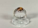 bague en argent massif sertie d'une citrine