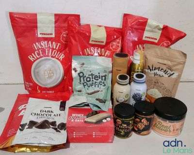 many different types of food that are on the counter