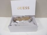 a white box with a piece of bread inside of it