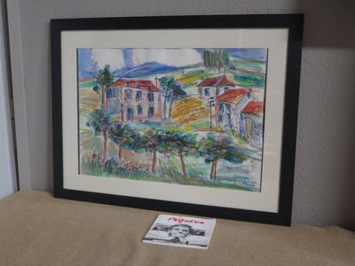 a picture of a picture of a painting on a table