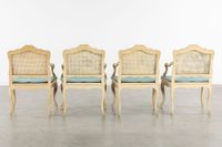 Ensemble de quatre fauteuils anciens en rotin, style Régence… (photo 5)