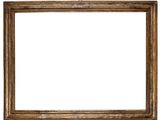 an old wooden picture frame with a white background