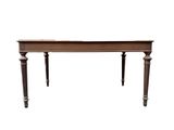 a wooden table with two legs on a white background