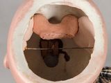 a small dog bone in the mouth of a vase