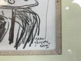 un dessin représentant un homme avec un chapeau sur la tête
