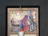 a picture of a card with a picture of a knight on it