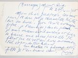 an old handwritten letter written in blue ink on a piece of paper