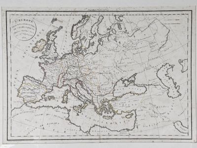 an old map of europe with the borders of europe and asia