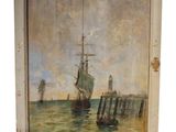 une image d'une peinture représentant un bateau dans l'eau