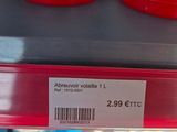 a label on a plastic container of eggs on a shelf