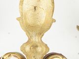 pair of antique brass wall sconces with birds on them