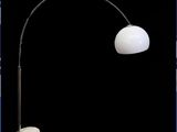 floor lamp with a white glass shade on a black background