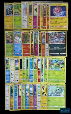 beaucoup de cartes pokemon sur la table