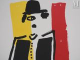 a painting of a man in a top hat and suit
