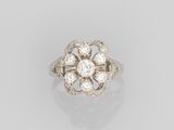 an art deco diamond cluster ring