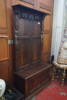 banc de hall - vers 1900 - chêne - sculpté de figures fémini… (photo 2)