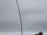 sculpture représentant un bâton d'où sort une longue tige sur le côté