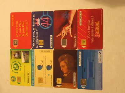 8 Telecartes France 15 - 20 Euro