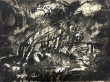 une image d'un dessin en noir et blanc d'un homme sur un cheval