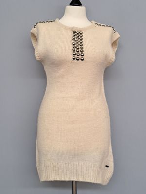 GUESS Robe pull en mailles écru, agrémenté devant et sur les… - Photo 1