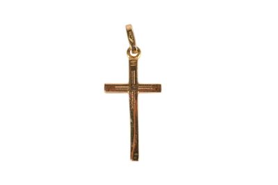 a close up of a cross on a white background