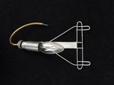 a small light bulb that is attached to a wire