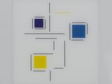 une image représentant un tableau composé de carrés bleus, jaunes et rouges