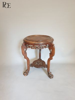 Sellette basse en bois naturel, à décor d'inspiration chinoi… - Photo 1