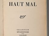 an open book with a black and white title on it