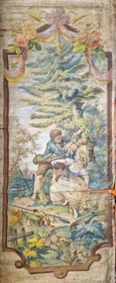 un vieux livre sur lequel figure la peinture d'un homme à cheval