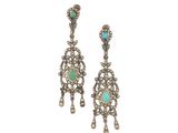 une photo d'une paire de boucles d'oreilles ornées de pierres turquoise
