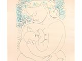 drawing of a woman holding a baby in her arms