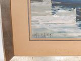 a picture of a painting of a boat in the water