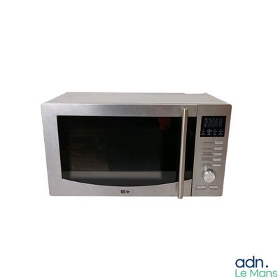 an image of a silver microwave oven on a white background