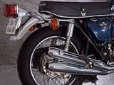 a motorcycle that is parked in a garage