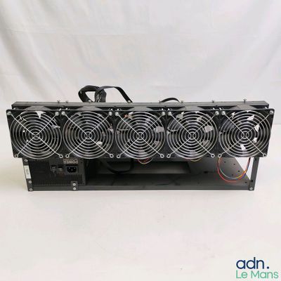 a close up of a computer cooling unit with four fans