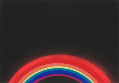 an image of a painting of a rainbow on a black background