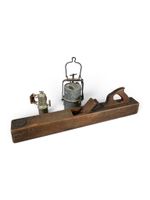 Lot de 3 pièces : Lampes à l'acétylène et varlope