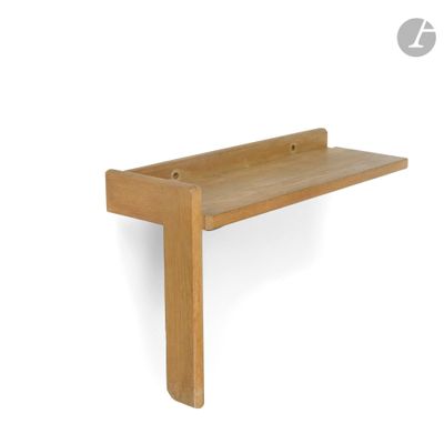 the shelf is made out of wood and has a small shelf