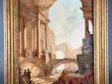 a painting of a painting of a roman city with figures