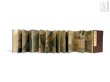 une photo d'un livre ouvert sur fond blanc