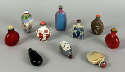a lot of small bottles that are sitting on a table