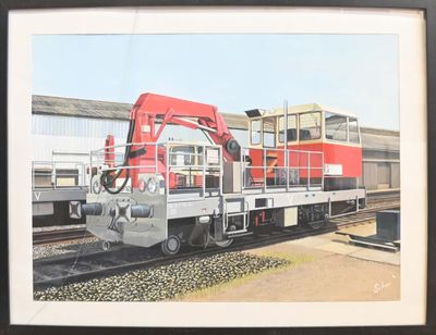 une photo d'un tableau représentant un train sur les rails