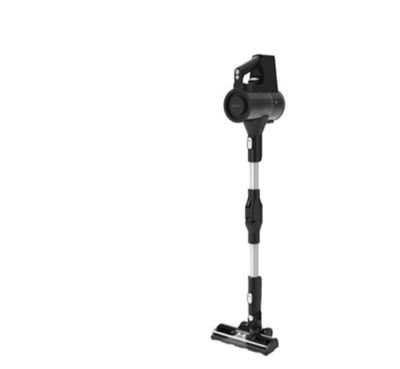 une photo en noir et blanc d'un aspirateur sur fond blanc