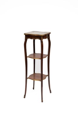 Sellette en placage d'acajou, ornementation de bronze, à deu… - Photo 1