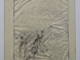a drawing of a dog is shown in a white frame